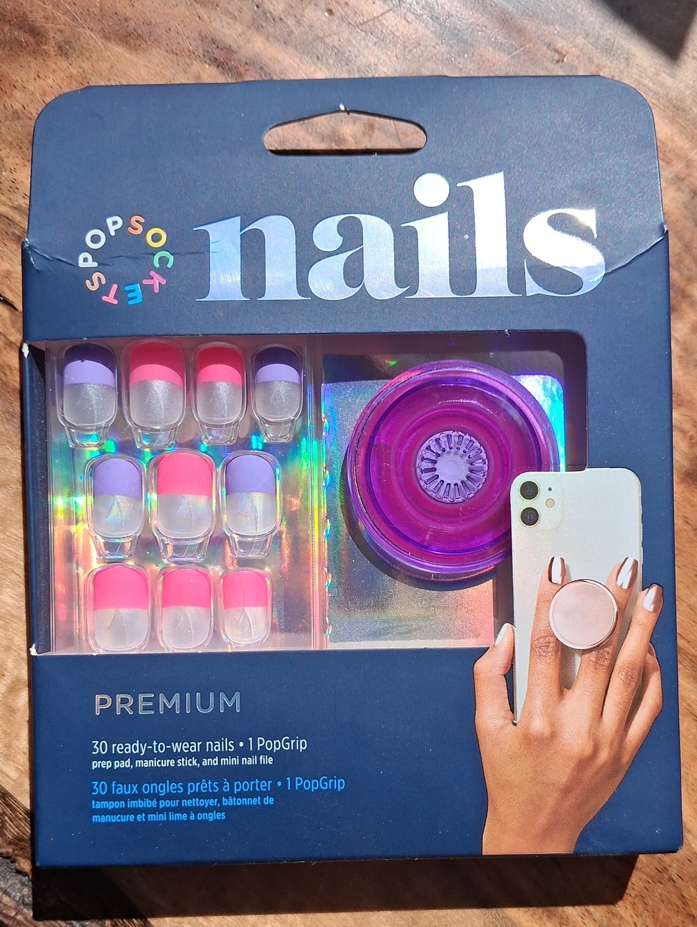 PopSocket Nails Set with Pink & Purple PopGrip